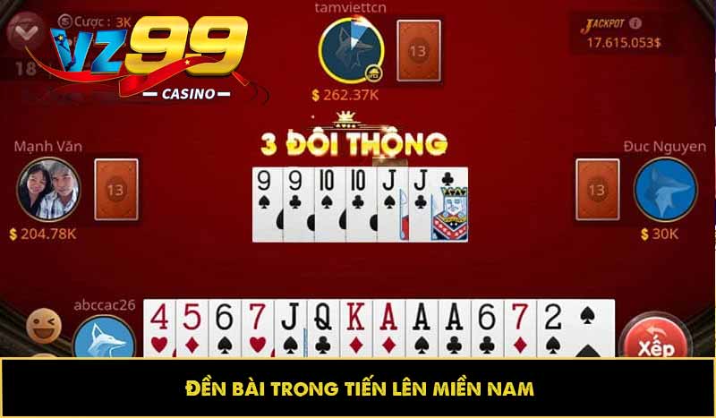 Tiến lên miền Nam: Học cách chơi tiến lên đơn giản cùng VZ99 4 đền bài trong tiến lên miền nam